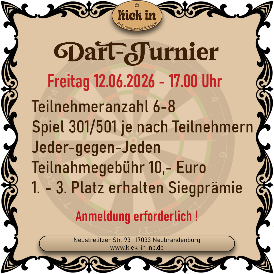 Dartturnier am 12.06.2026